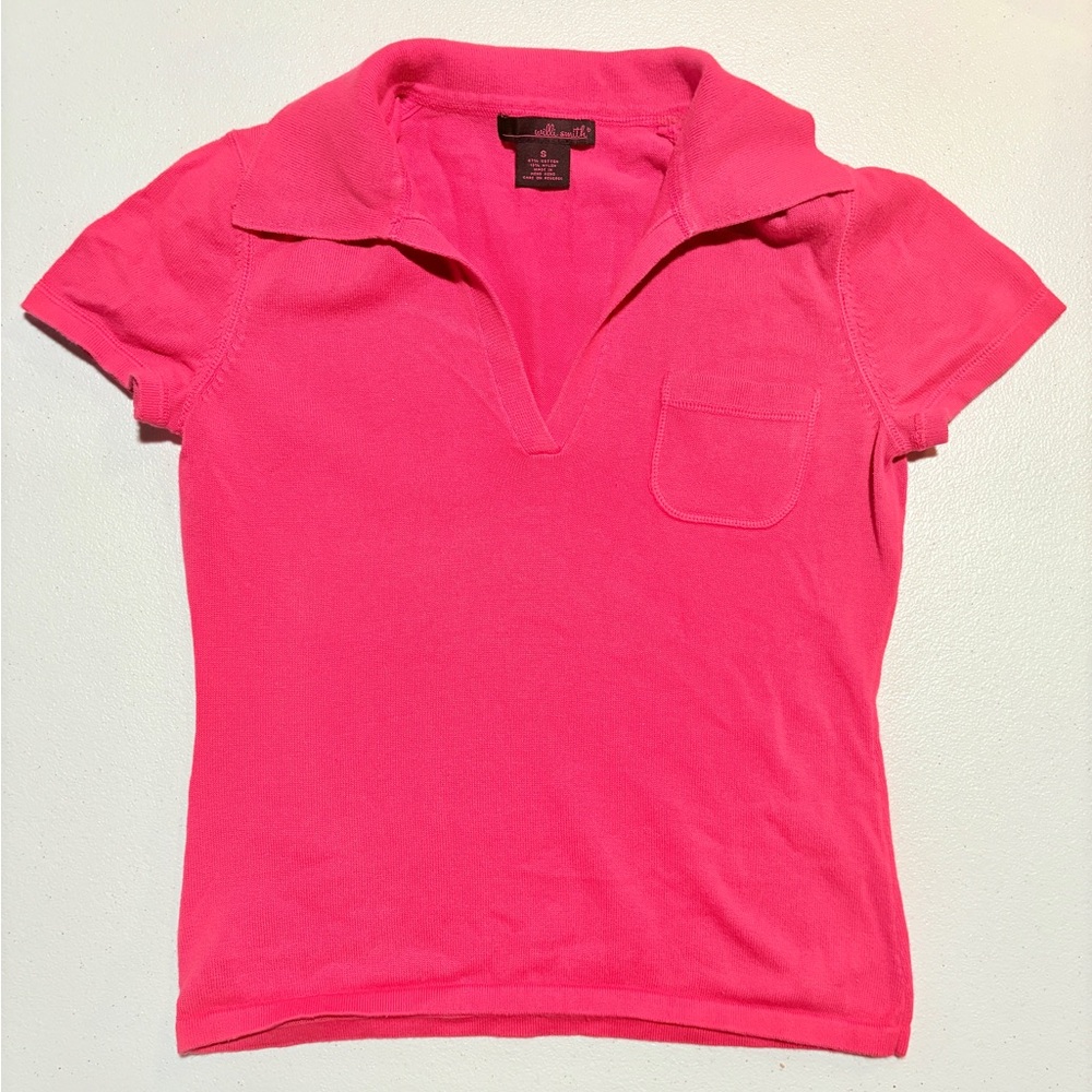 Willi Smith Vibrant Pink Short Sleeve Polo